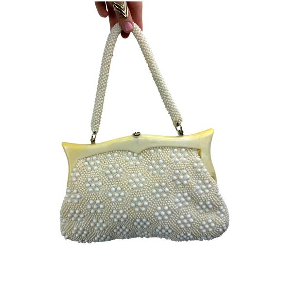 1950's JOHN WIND white beaded - Picture 4 of 7